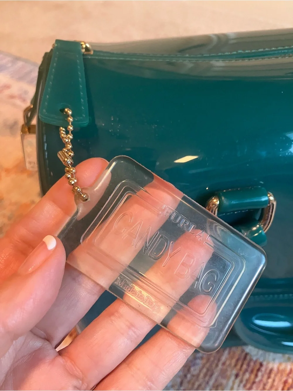 Furla Candy Teal Dome Satchel